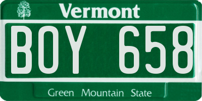 VT license plate BOY658