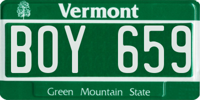 VT license plate BOY659