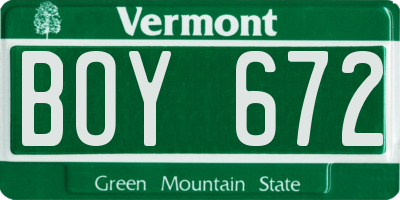 VT license plate BOY672
