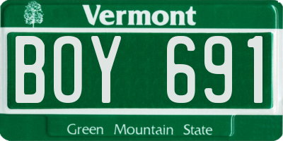 VT license plate BOY691
