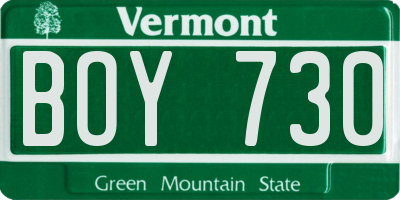 VT license plate BOY730