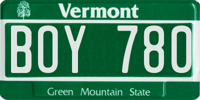 VT license plate BOY780