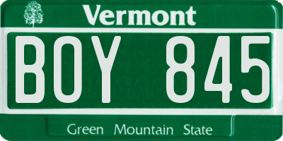 VT license plate BOY845