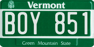VT license plate BOY851