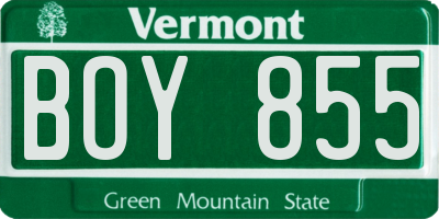 VT license plate BOY855