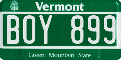 VT license plate BOY899
