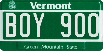 VT license plate BOY900