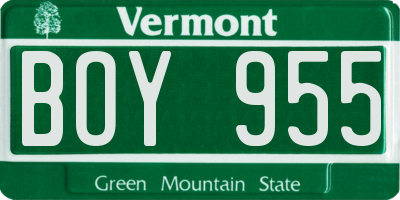 VT license plate BOY955