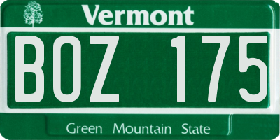 VT license plate BOZ175