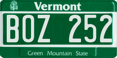 VT license plate BOZ252