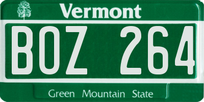 VT license plate BOZ264