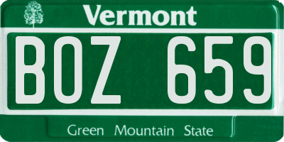 VT license plate BOZ659