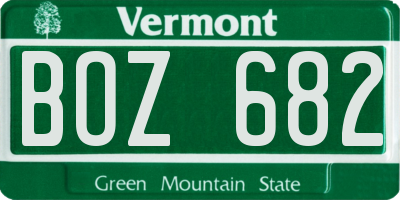 VT license plate BOZ682