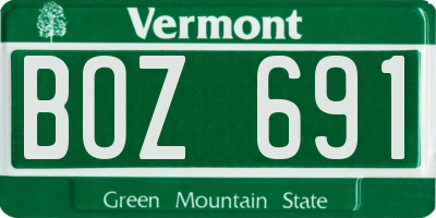VT license plate BOZ691