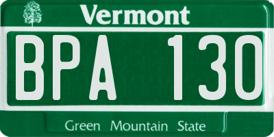 VT license plate BPA130