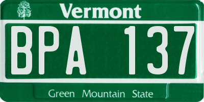 VT license plate BPA137