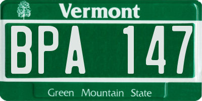 VT license plate BPA147