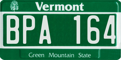 VT license plate BPA164