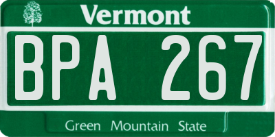 VT license plate BPA267