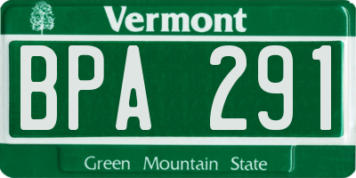 VT license plate BPA291