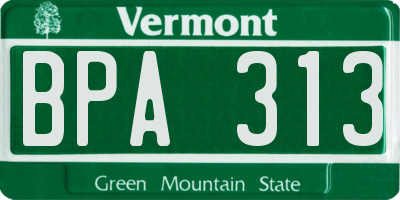 VT license plate BPA313