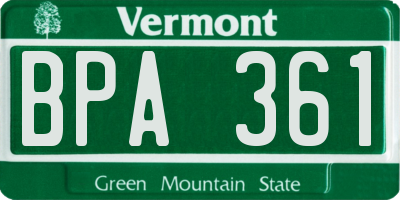 VT license plate BPA361
