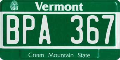 VT license plate BPA367