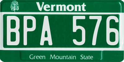 VT license plate BPA576