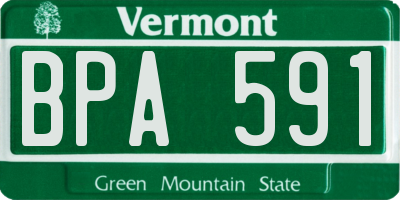 VT license plate BPA591
