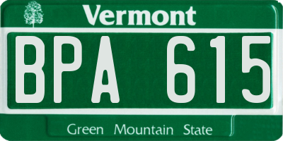 VT license plate BPA615