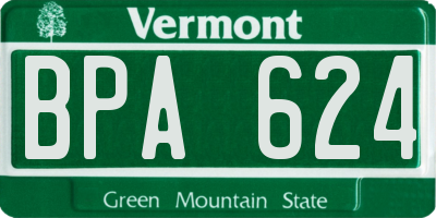 VT license plate BPA624