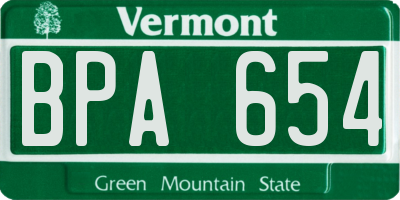 VT license plate BPA654