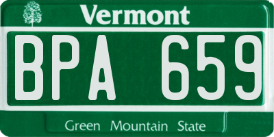 VT license plate BPA659