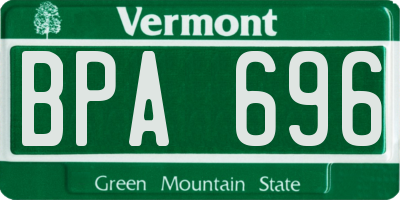 VT license plate BPA696