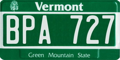 VT license plate BPA727