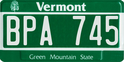 VT license plate BPA745