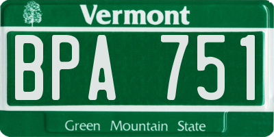 VT license plate BPA751