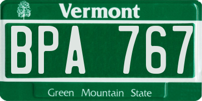 VT license plate BPA767