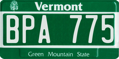 VT license plate BPA775