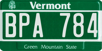 VT license plate BPA784