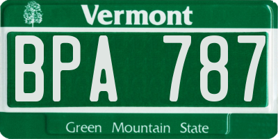 VT license plate BPA787