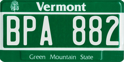 VT license plate BPA882