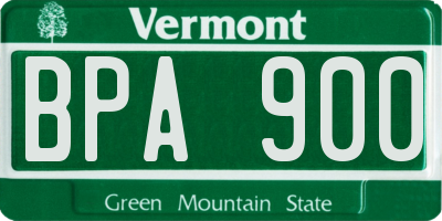 VT license plate BPA900