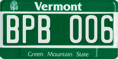 VT license plate BPB006