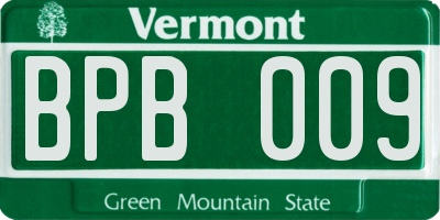 VT license plate BPB009