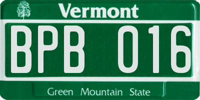 VT license plate BPB016