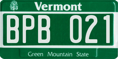 VT license plate BPB021