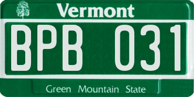 VT license plate BPB031