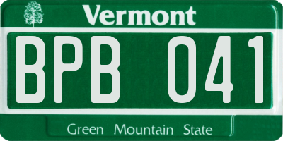 VT license plate BPB041
