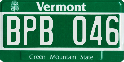 VT license plate BPB046